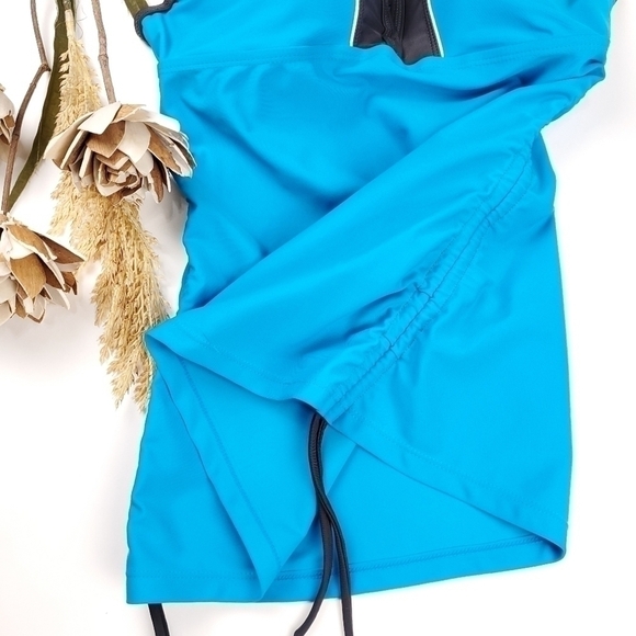 New Free Country Blue Blk Cinch Side Swim Sz 8-10 - Picture 4 of 11